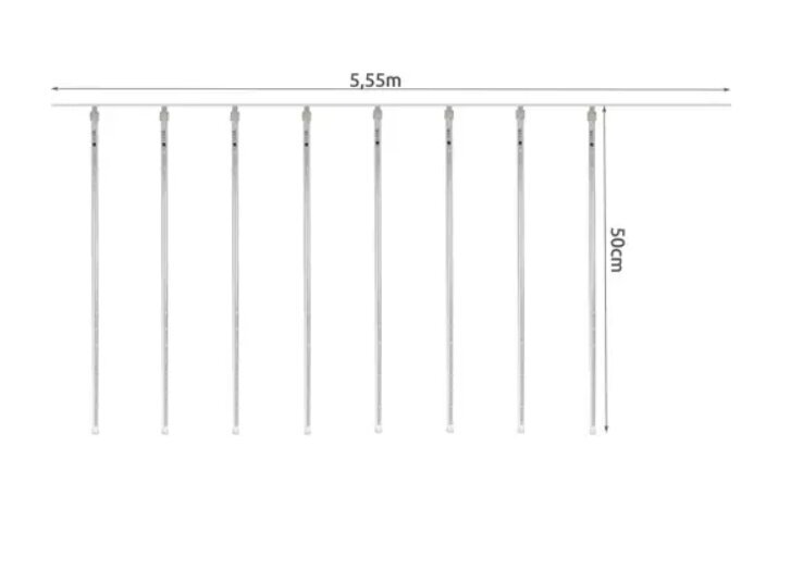 Gaismas vītne, 36 LED, 8 meteoru stieņi cena un informācija | Ziemassvētku lampiņas, LED virtenes | 220.lv