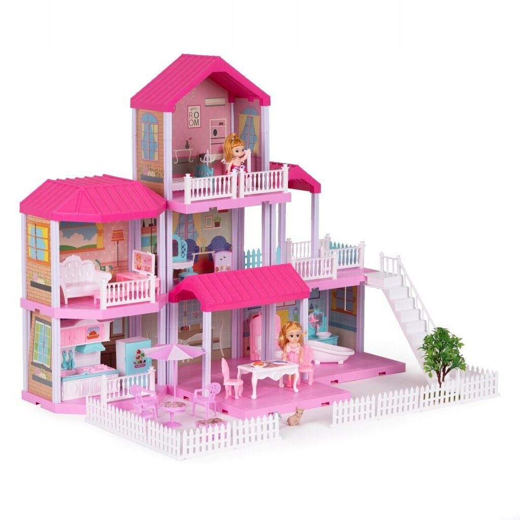 Daudzlīmeņu leļļu namiņš Multistore, 70,5 cm, rozā cena un informācija | Rotaļlietas meitenēm | 220.lv