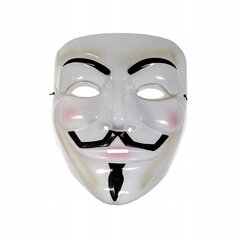 Anonīma Guy Fawkes maska, balta цена и информация | Карнавальные костюмы, парики и маски | 220.lv