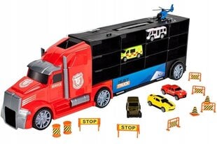 Большой игрушечный грузовик с 5 автомобилями и вертолетом цена и информация | Конструктор автомобилей игрушки для мальчиков | 220.lv