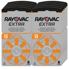 Батарейки для слуховых аппаратов Rayovac A13 (PR48) 10х8 шт. цена и информация | Батареи | 220.lv