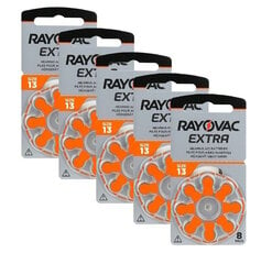 Rayovac A13 (PR48) dzirdes aparātu baterijas 5x8gab. cena un informācija | Baterijas | 220.lv