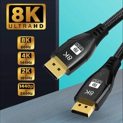 Reagle DisplayPort 1.4 DP, 1m цена и информация | Кабели и провода | 220.lv