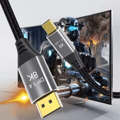 Reagle DisplayPort 1.4 DP 4K, 2m cena un informācija | Kabeļi un vadi | 220.lv