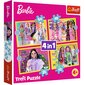 Pužļu komplekts 4in1 Trefl Barbie cena un informācija | Puzles, 3D puzles | 220.lv