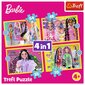 Pužļu komplekts 4in1 Trefl Barbie цена и информация | Puzles, 3D puzles | 220.lv