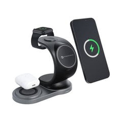 Forcell 3in1 MagSafe Sail Mag iPhone + Apple Watch + AirPods (15W) - Melns cena un informācija | Lādētāji un adapteri | 220.lv