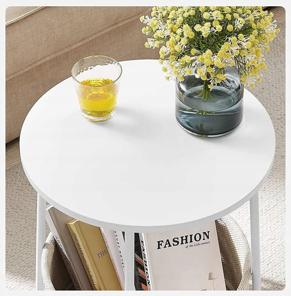 Apaļais galds ar grozu Zanzara 45 cm x 50 cm balts cena un informācija | Bērnu krēsliņi un bērnu galdiņi | 220.lv