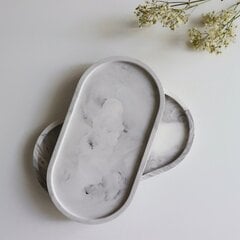 Овальная тарелка, мраморно-серый, 18x9.5 см цена и информация | Детали интерьера | 220.lv