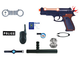 Полицейский набор со звуковыми и световыми эффектами, 10 шт. цена и информация | Игрушки для мальчиков | 220.lv