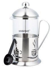 Kafijas/tējas preses krūze ar karotīti KINGHoff KH-4831 0.6l цена и информация | Чайники, кофейники | 220.lv