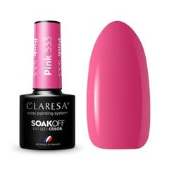 Стойкий гибридный гель лак для ногтей Claresa PINK 533, 5 г цена и информация | Лаки для ногтей, укрепители | 220.lv