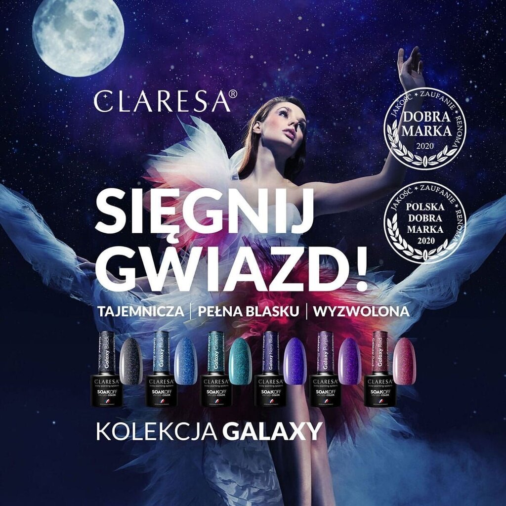 Hibrīda nagu laka Claresa, Galaxy Red, 5 g cena un informācija | Nagu lakas, stiprinātāji | 220.lv