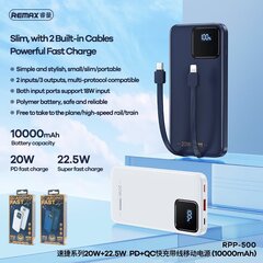 Remax RPP-500 10000mAh, голубой цена и информация | Зарядные устройства Power bank | 220.lv