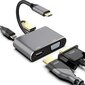 RoGer USB-C Multimediju adapteris HDMI 4K@30Hz / VGA 1080p / USB 3.0 / USB-C PD / Peleks цена и информация | Adapteri un USB centrmezgli | 220.lv