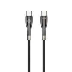 Forever Sleek cable USB-C - USB-C 1,0 m 60W black цена и информация | Кабели и провода | 220.lv