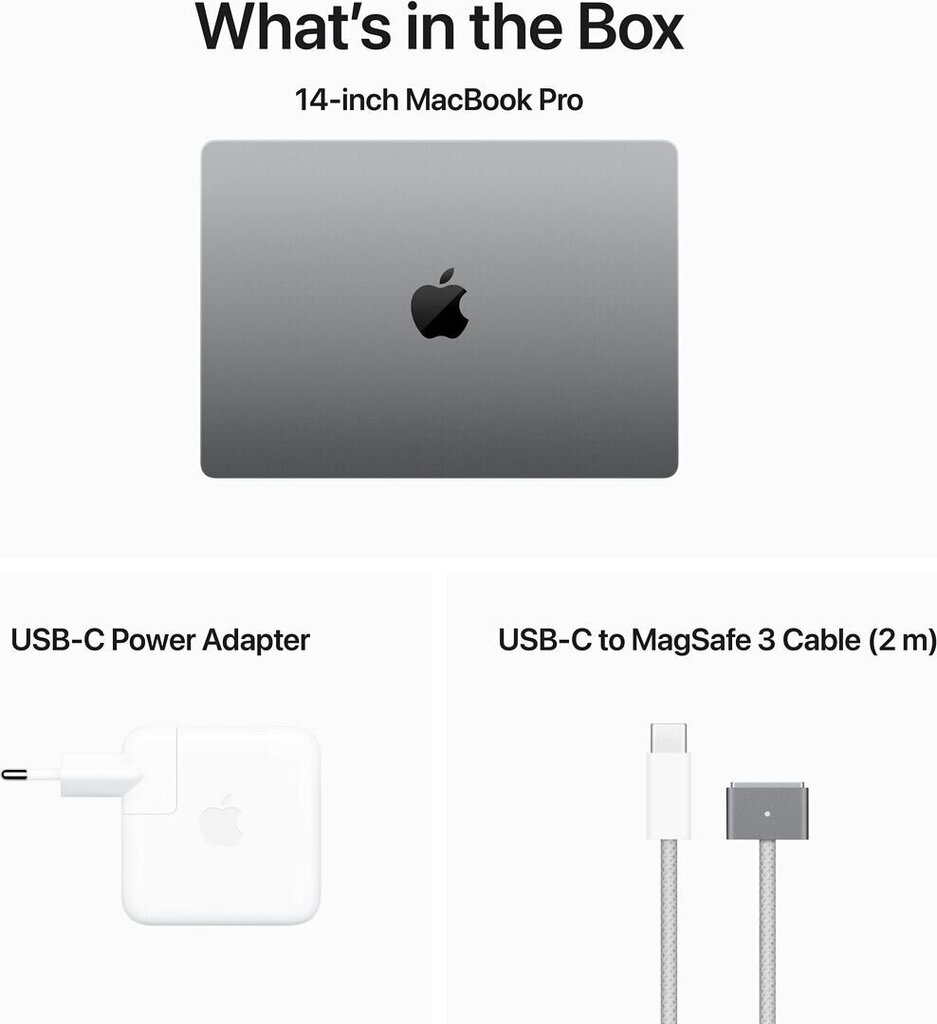 MacBook Pro 14" Apple M3 8C CPU, 10C GPU/8GB/1TB SSD/Silver/SWE - MR7K3KS/A цена и информация | Portatīvie datori | 220.lv