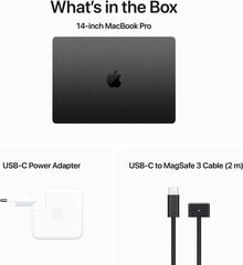 MacBook Pro 14" Apple M3 Pro 12C CPU, 18C GPU/18GB/1TB SSD/Space Black/INT - MRX43ZE/A cena un informācija | Portatīvie datori | 220.lv