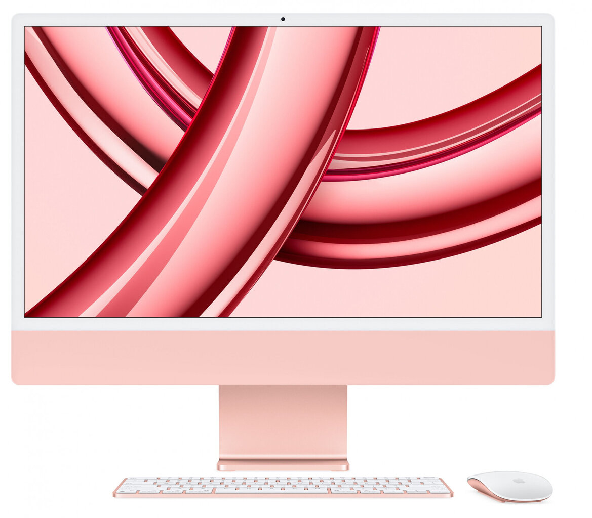 iMac 24” 4.5K Retina, Apple M3 8C CPU, 8C GPU/8GB/256GB SSD/Pink/SWE - MQRD3KS/A cena un informācija | Stacionārie datori | 220.lv