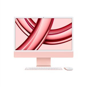 iMac 24” 4.5K Retina, Apple M3 8C CPU, 8C GPU/8GB/256GB SSD/Pink/RUS - MQRD3RU/A cena un informācija | Stacionārie datori | 220.lv