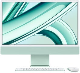 iMac 24" 4.5K Retina, Apple M3 8C CPU, 10C GPU/8GB/512GB SSD/Green/INT цена и информация | Стационарные компьютеры | 220.lv