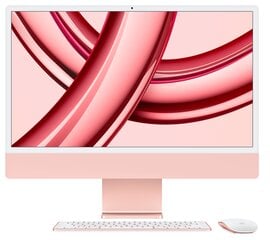 iMac 24” 4.5K Retina, Apple M3 8C CPU, 10C GPU/8GB/256GB SSD/Pink/SWE - MQRT3KS/A cena un informācija | Stacionārie datori | 220.lv