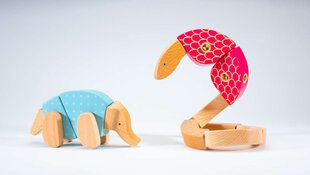 Koka radošie bloki Malblo Animals cena un informācija | Rotaļlietas zīdaiņiem | 220.lv