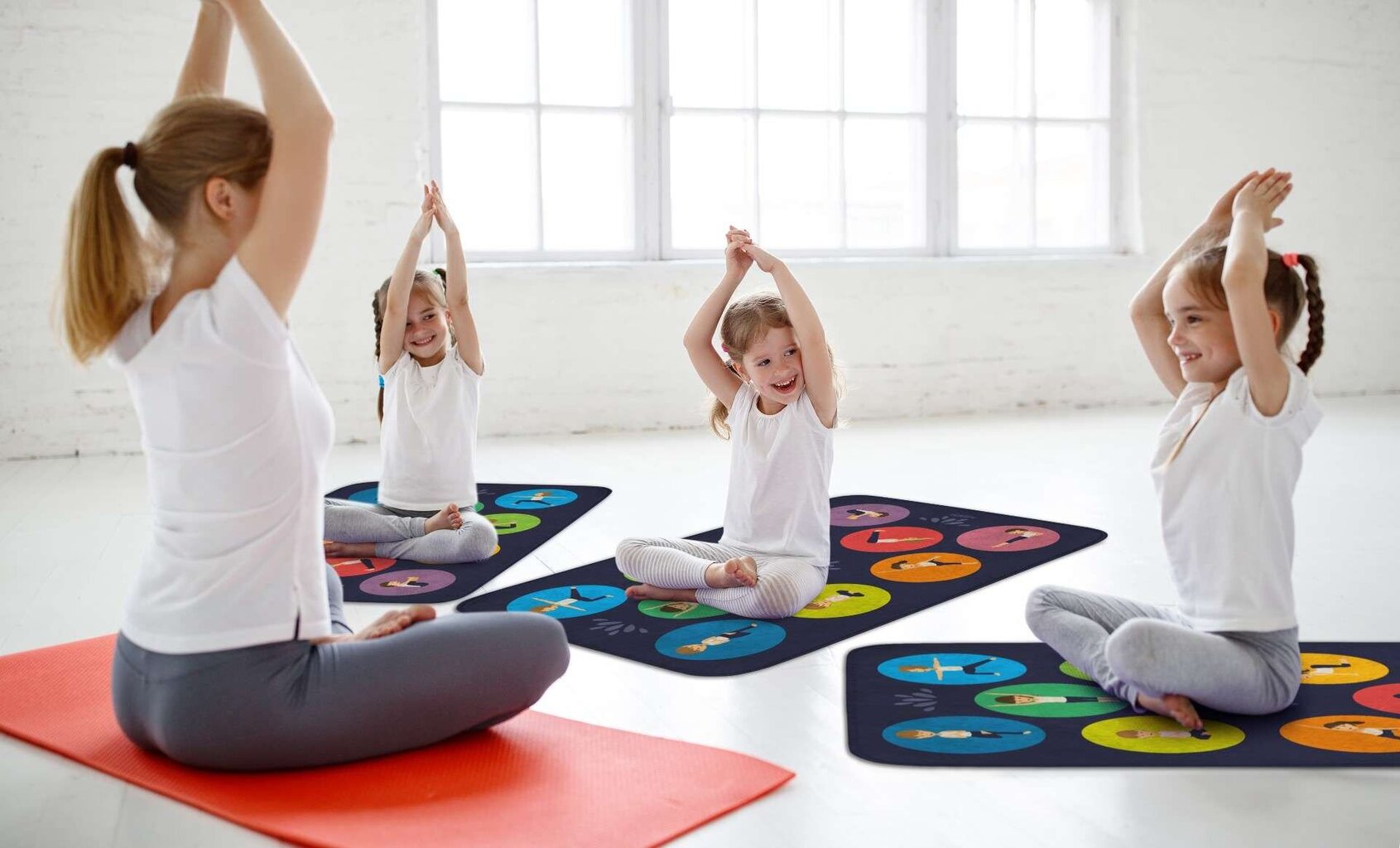 Liels mīksts jogas vingrinājumu paklājs bērniem Achoka, 130x180 cm cena un informācija | Attīstošie paklājiņi | 220.lv