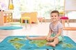 Mīksts paklājs bērnu istabai Pasaules kartes dzīvnieki Achoka, 130x180 cm цена и информация | Attīstošie paklājiņi | 220.lv