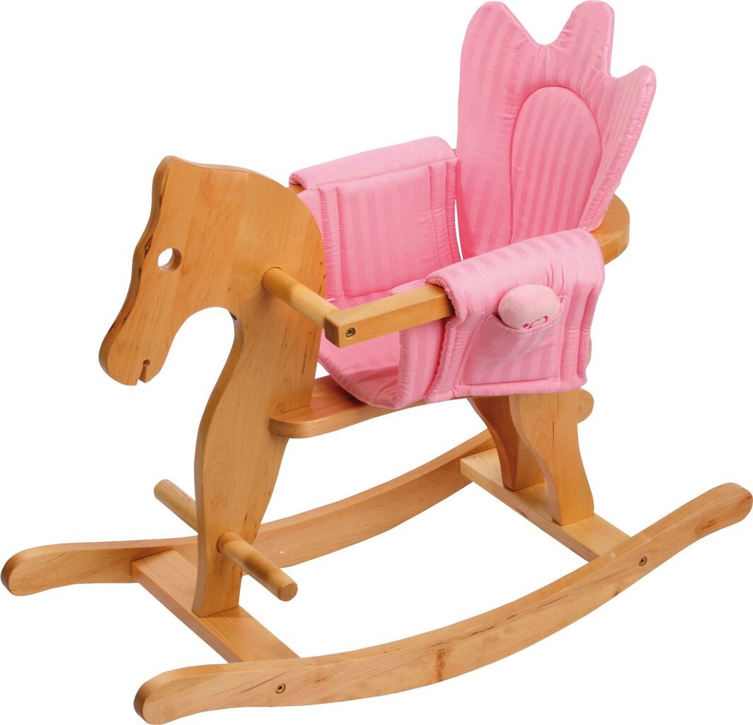 Šūpuļzirgs ar rozā un zilu sēdekli цена и информация | Bērnu šūpuļkrēsliņi | 220.lv