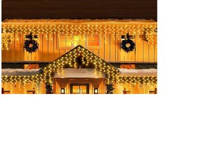 Рождественская светодиодная штора, 300 желтая, 13 метров. цена и информация | Гирлянды | 220.lv