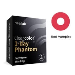 Цветные Однодневные Контактные Линзы Clearcolor Phantom 1Day Red Vampire FN102N R8.60 D14.5, красные, 2 линзы цена и информация | Контактные линзы | 220.lv