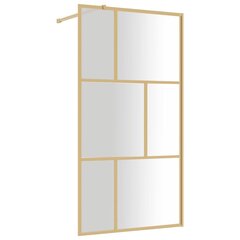 Dušas siena vidaXL, zelta, 115x195 cm cena un informācija | Dušas durvis, dušas sienas | 220.lv