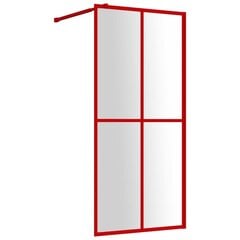 Dušas siena vidaXL, sarkans, 100x195 cm cena un informācija | Dušas durvis, dušas sienas | 220.lv