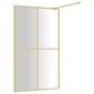 Dušas siena vidaXL, zelta, 118x195 cm cena un informācija | Dušas durvis, dušas sienas | 220.lv