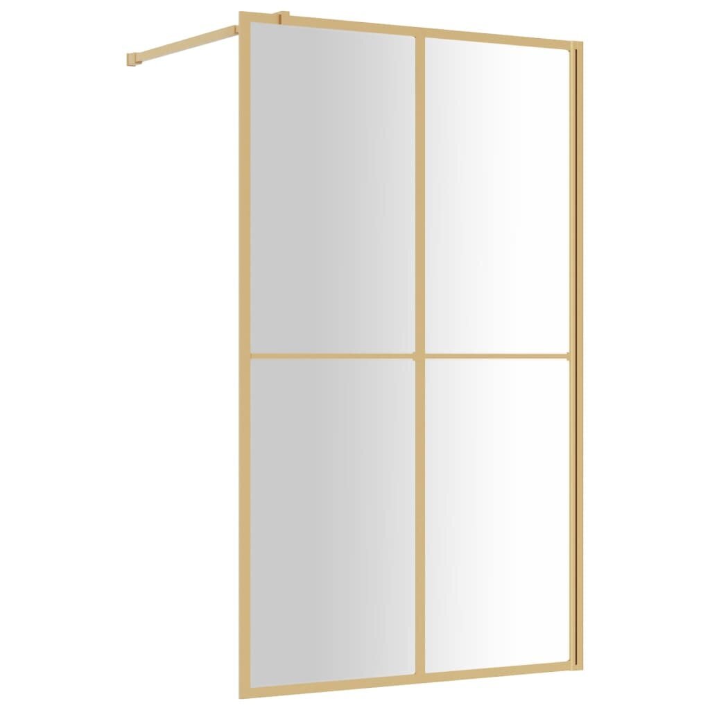 Dušas siena vidaXL, zelta, 118x195 cm cena un informācija | Dušas durvis, dušas sienas | 220.lv