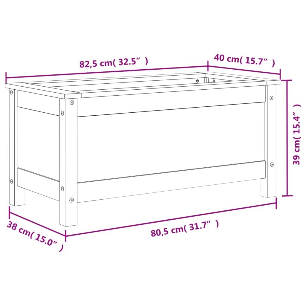 Dārza puķu kaste vidaXL, 82,5x40x39 cm, pelēks цена и информация | Balkona kastes | 220.lv