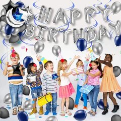 Balonu komplekts dzimšanas dienai, melns, zils цена и информация | Шарики | 220.lv
