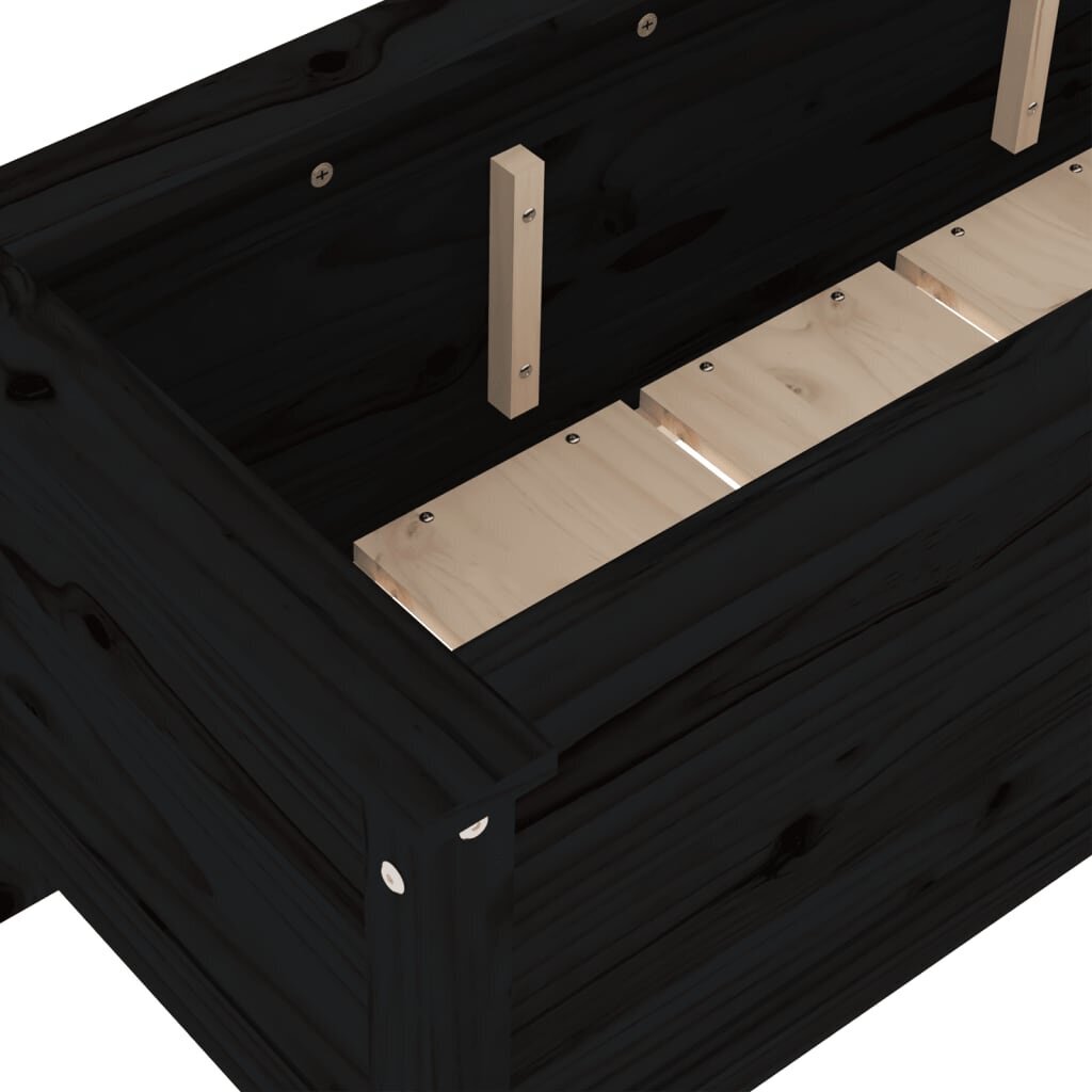 Dārza puķu kaste vidaXL, 199,5x40x39 cm, melns cena un informācija | Balkona kastes | 220.lv
