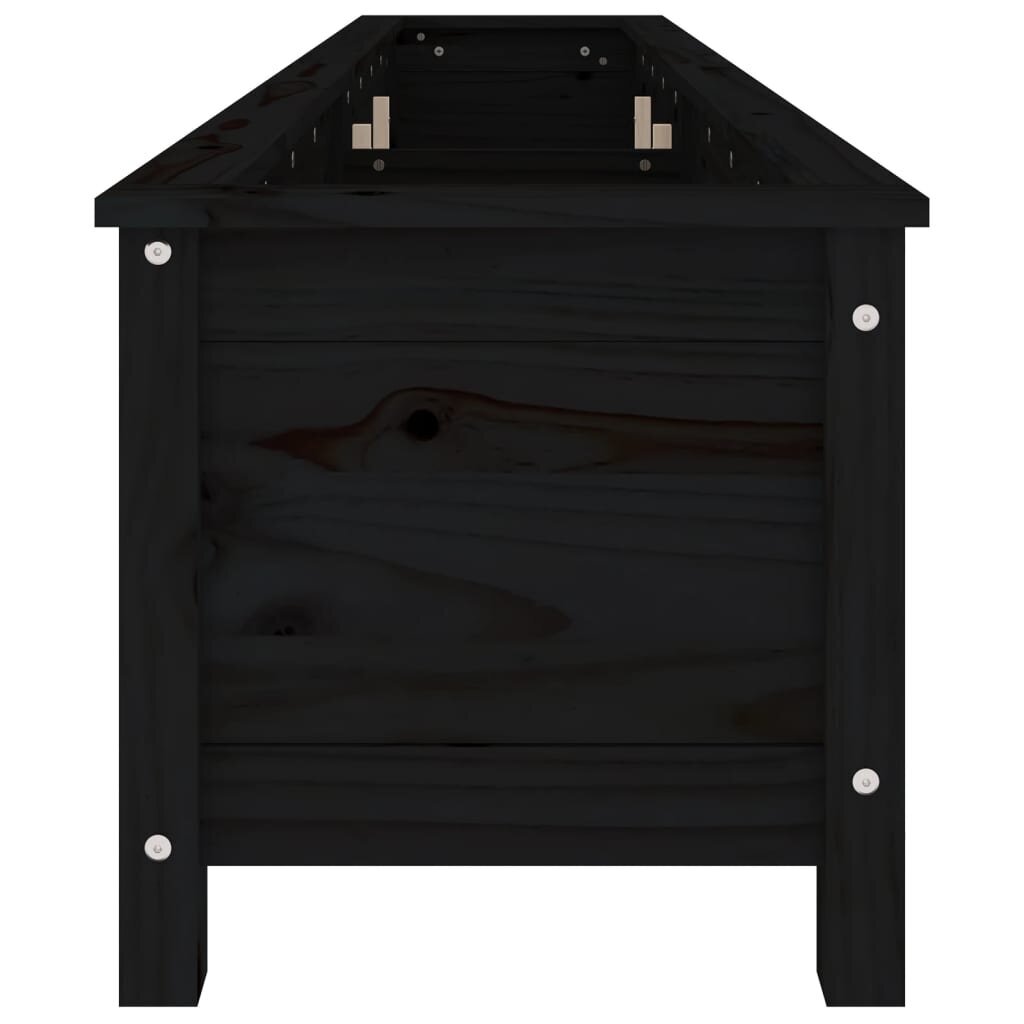 Dārza puķu kaste vidaXL, 199,5x40x39 cm, melns cena un informācija | Balkona kastes | 220.lv