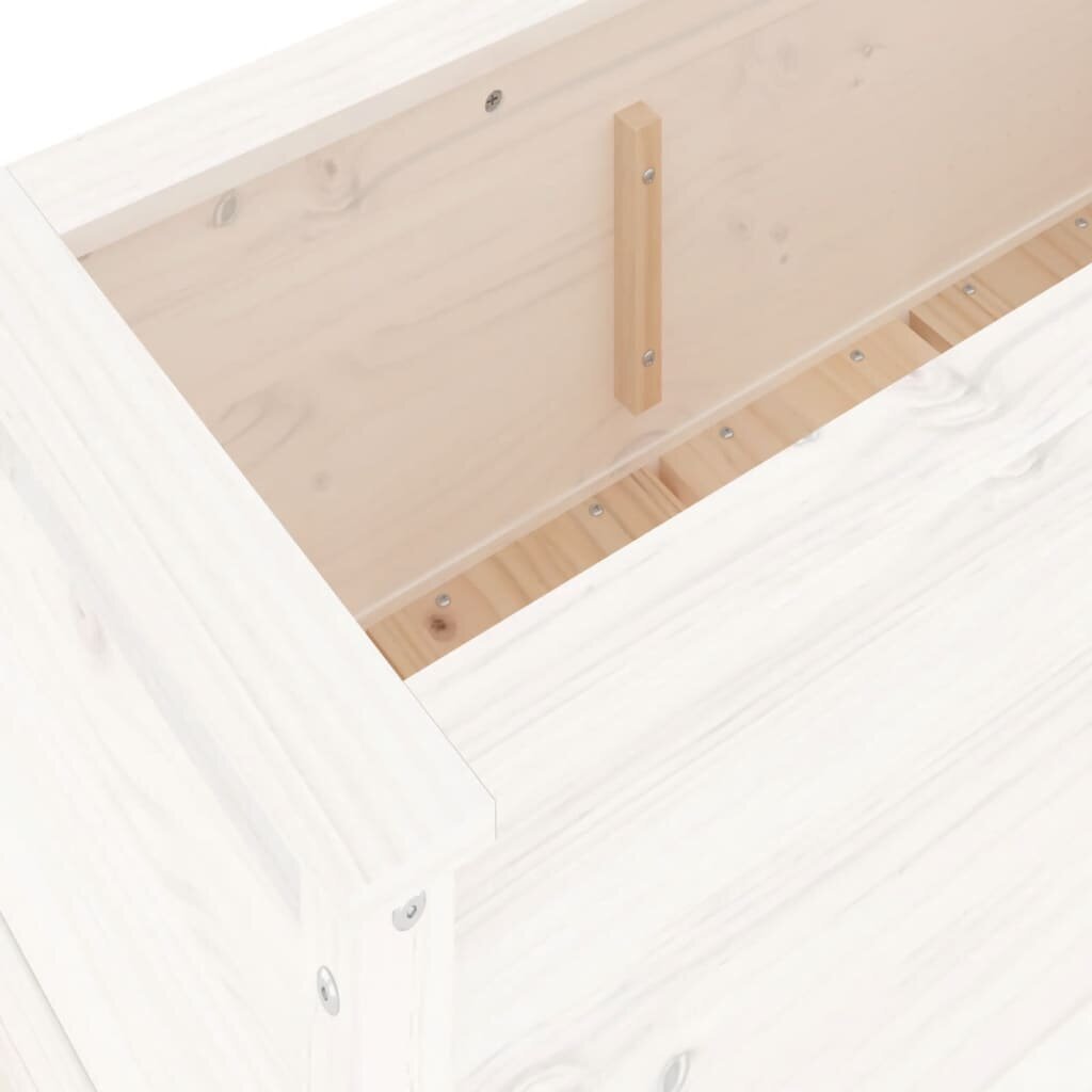 Dārza puķu kaste vidaXL, 119,5x40x39 cm, balts cena un informācija | Balkona kastes | 220.lv