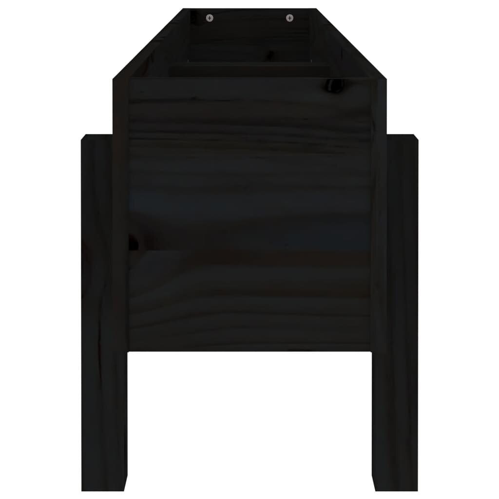 Dārza puķu kaste vidaXL, 121x30x38 cm, melns cena un informācija | Balkona kastes | 220.lv