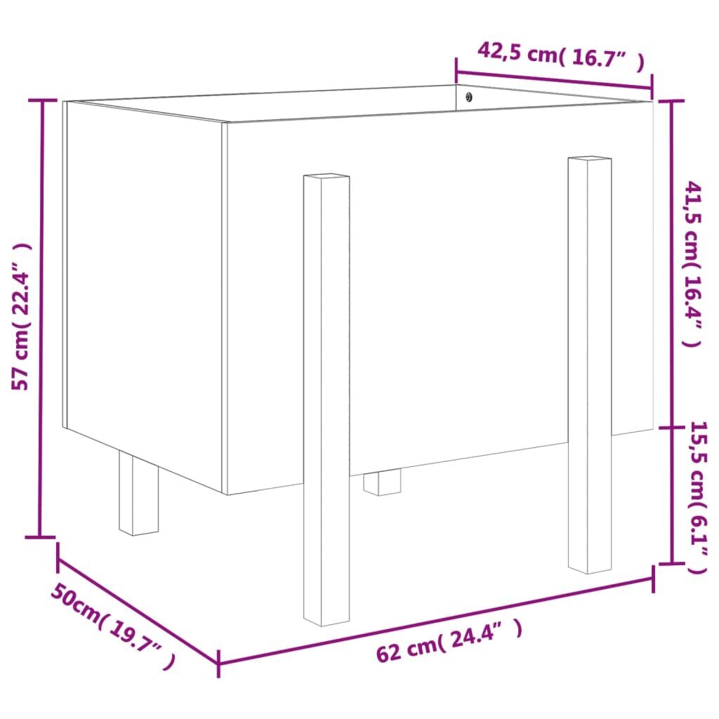 Dārza puķu kaste vidaXL, 62x50x57 cm, balts cena un informācija | Balkona kastes | 220.lv