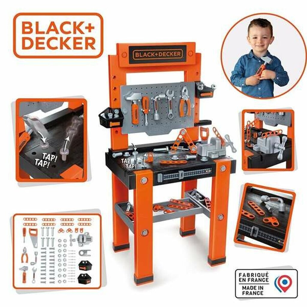 Darbagalda komplekts bērniem Smoby Black Decker, 79 d. cena un informācija | Rotaļlietas zēniem | 220.lv