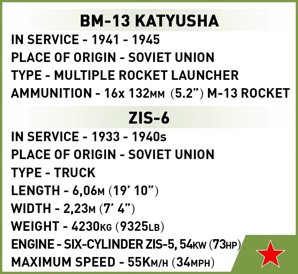 Konstruktors Cobi Klocki BM-13 Katyusha, 440 d. цена и информация | Konstruktori | 220.lv