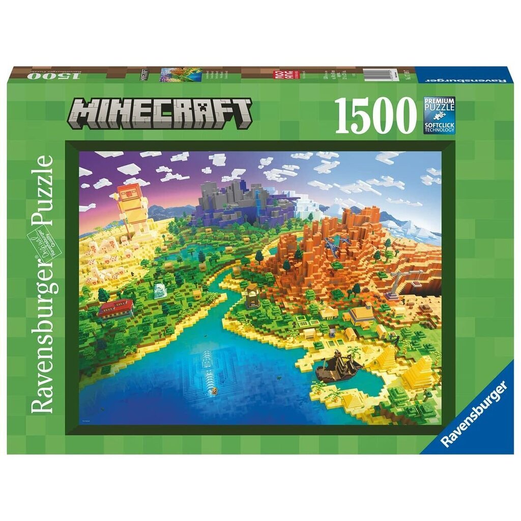 Puzle Ravensburger World of Minecraft, 1500 det. cena un informācija | Puzles, 3D puzles | 220.lv