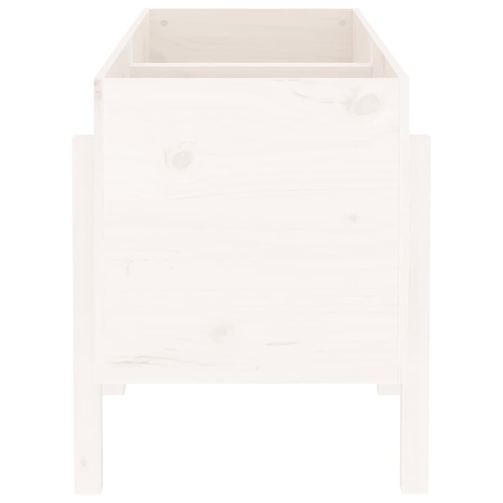 Dārza puķu kaste vidaXL, 121x50x57 cm, balts cena un informācija | Balkona kastes | 220.lv