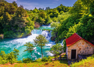 Puzle Krkas ūdenskritumi, Horvātija, 1000 d. cena un informācija | Puzles, 3D puzles | 220.lv