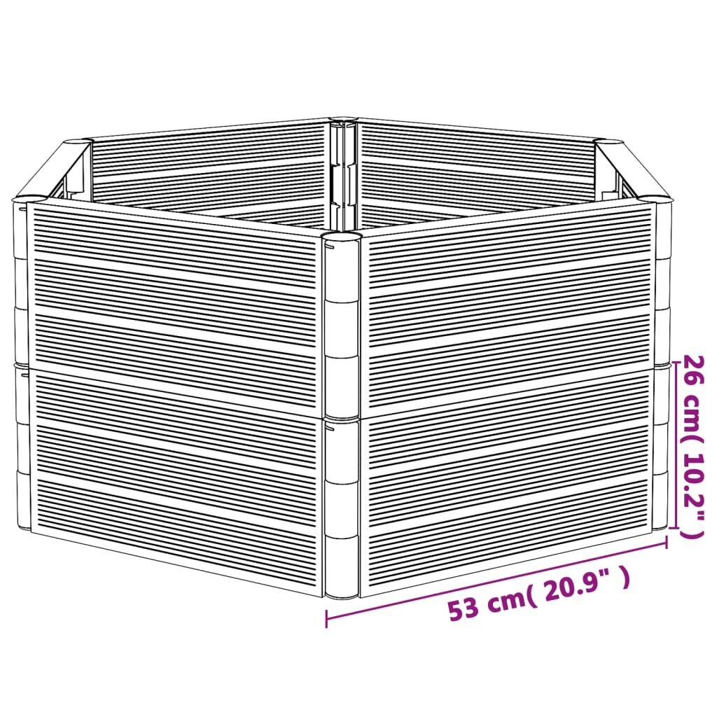 Dārza puķu kaste vidaXL, 53x26x3,5 cm, pelēks cena un informācija | Balkona kastes | 220.lv