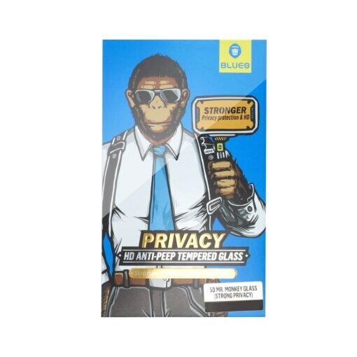 5D Mr. Monkey (Strong Privacy) priekš iPhone 15 Pro Max (6,7") cena un informācija | Ekrāna aizsargstikli | 220.lv